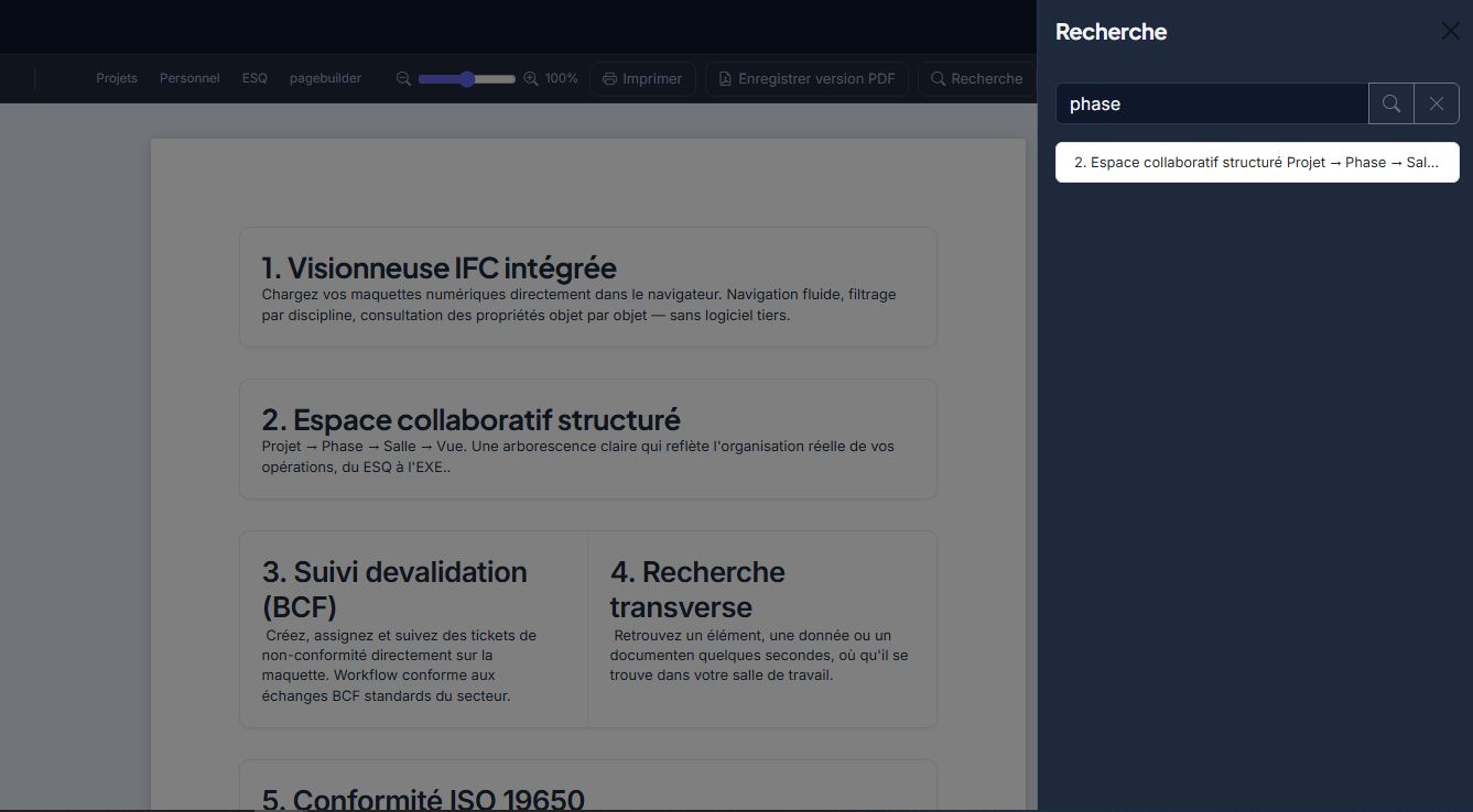 Recherche dans le document